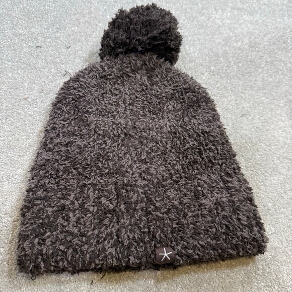 Barefoot Dreams NWT CozyChic Pom Pom Beanie Scarf Set Espresso Cocoa Dark Brown - Picture 4 of 10